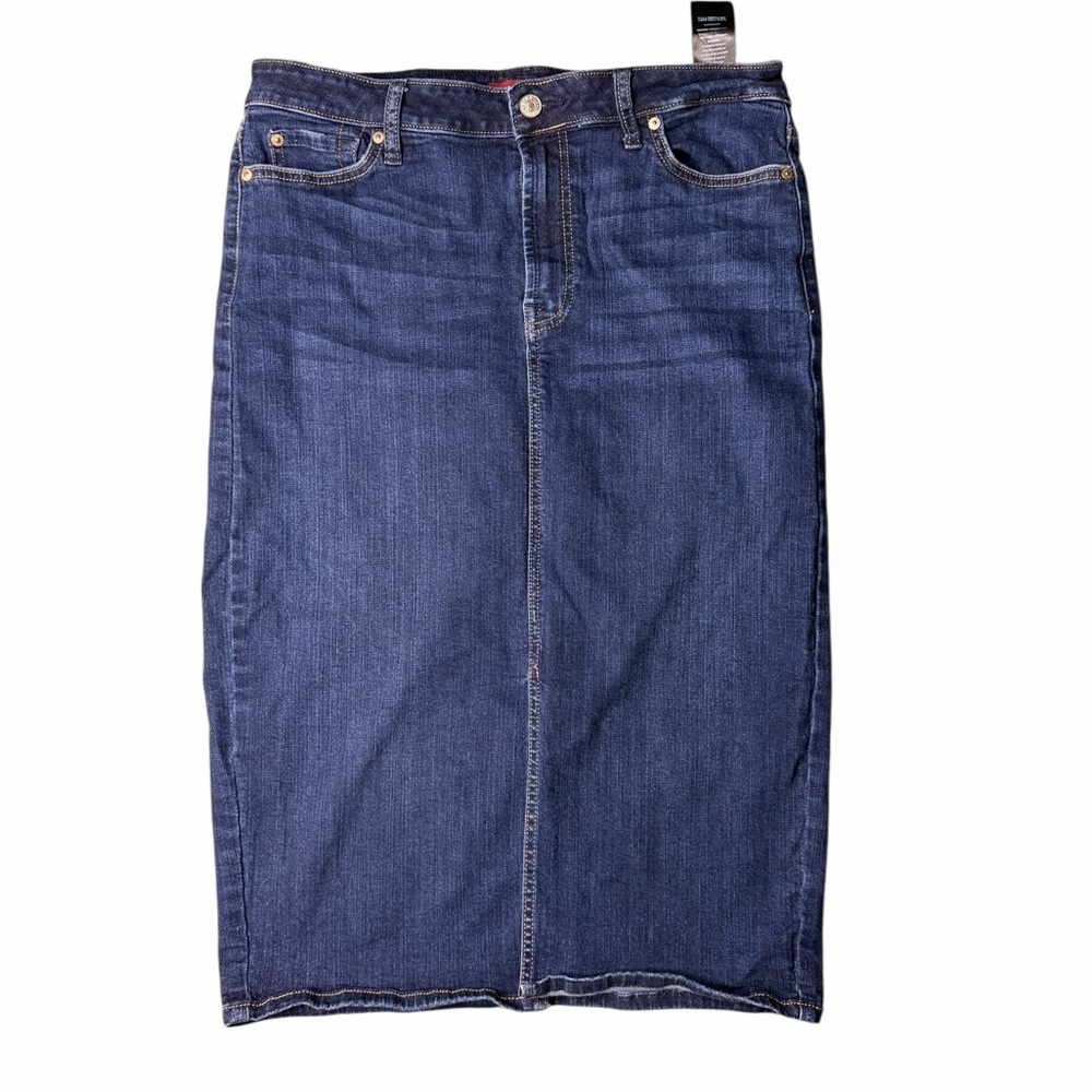 7 For All Mankind Dark Blue Denim Skirt